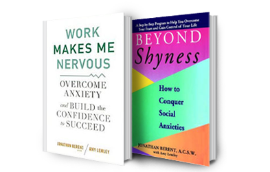 Books Work Makes Me Nervous and Beyond Shyness by Jonathan Berent and Amy Lemley